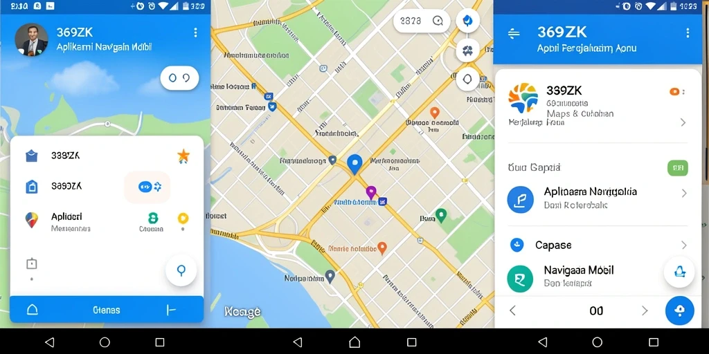 Tampilan antarmuka aplikasi 369ZK untuk navigasi mobil yang intuitif dan informatif.