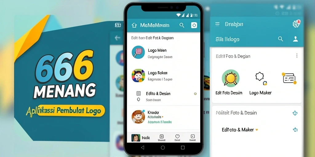Screenshot utama 666MENANG menampilkan antarmuka pengguna aplikasi Logo Maker.
