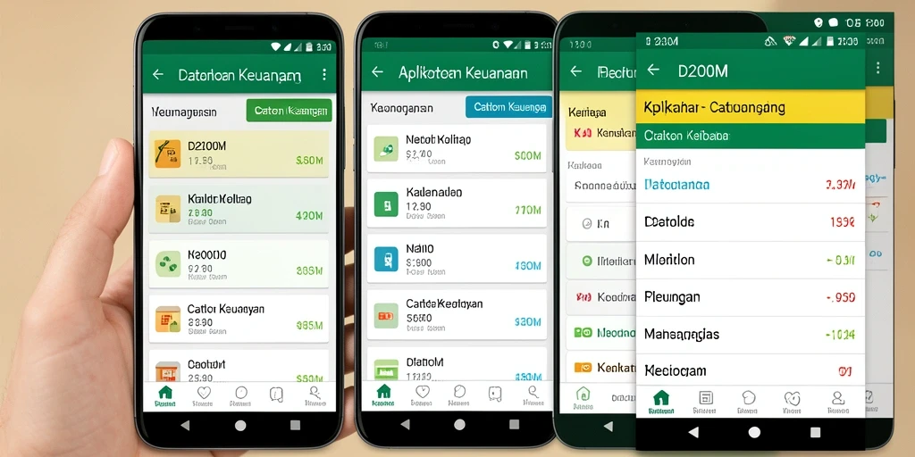 Antarmuka pengguna D200M yang intuitif untuk catatan keuangan.