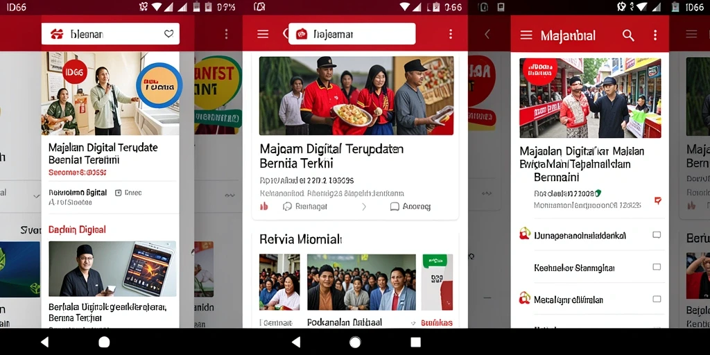 Tampilan antarmuka aplikasi ID66 untuk Majalah Digital.