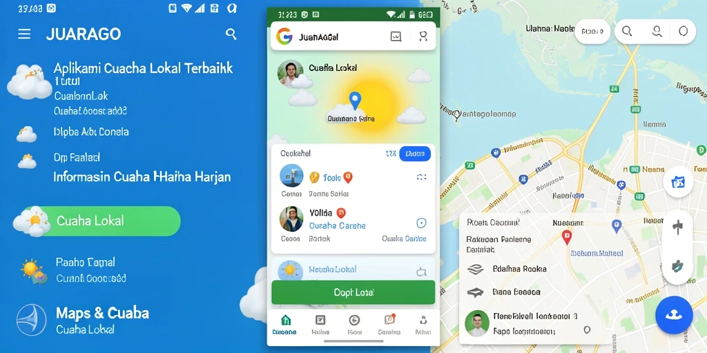 Antarmuka JUARAGO yang informatif untuk cuaca lokal.