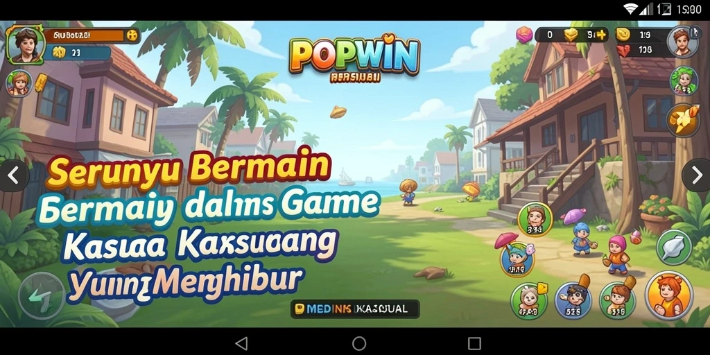 Screenshot utama POPWIN menampilkan antarmuka yang cerah dan interaktif.