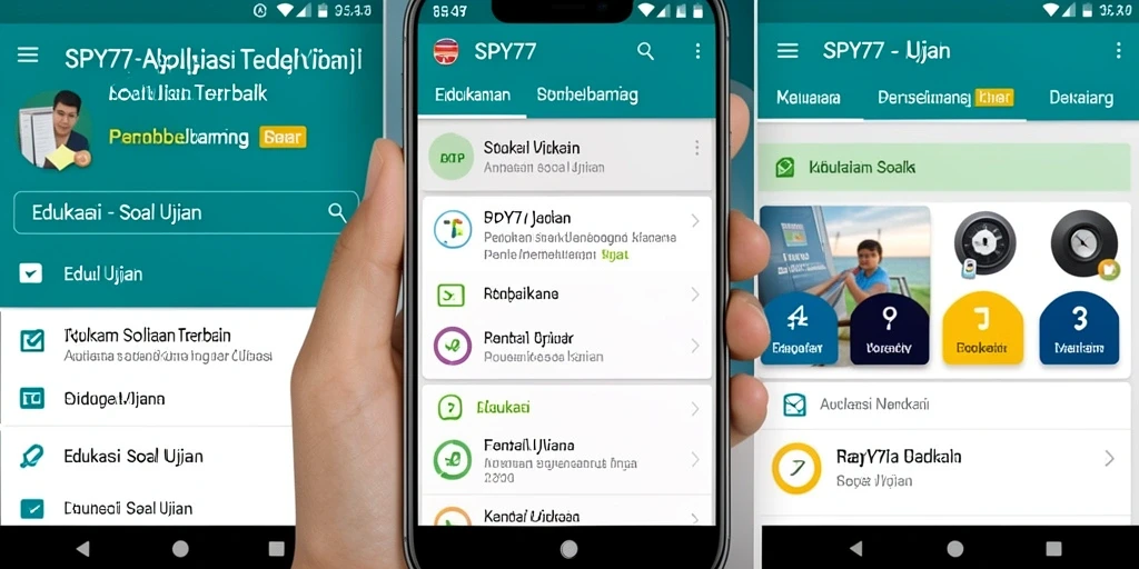 Tampilan antarmuka aplikasi SPY77 yang sederhana dan fungsional.